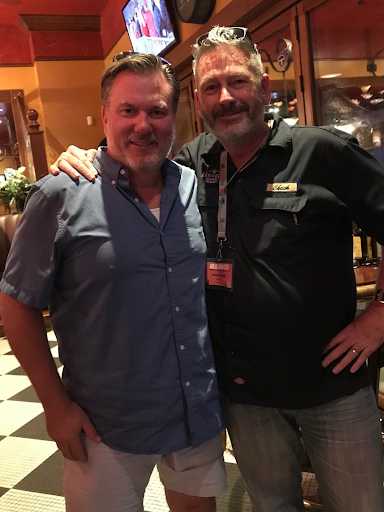 Kevin with college and radio friend Chuck Taylor at The Pub – Nashville.