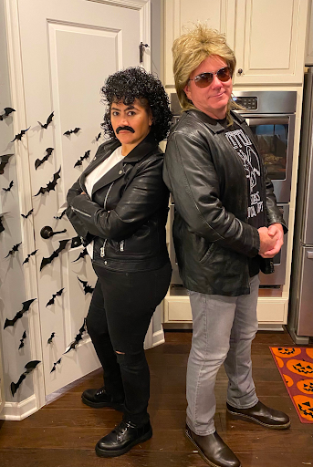Kevin and Debra Kilpatrick dressed as the proverbial pop-rock duo Hall and Oates.