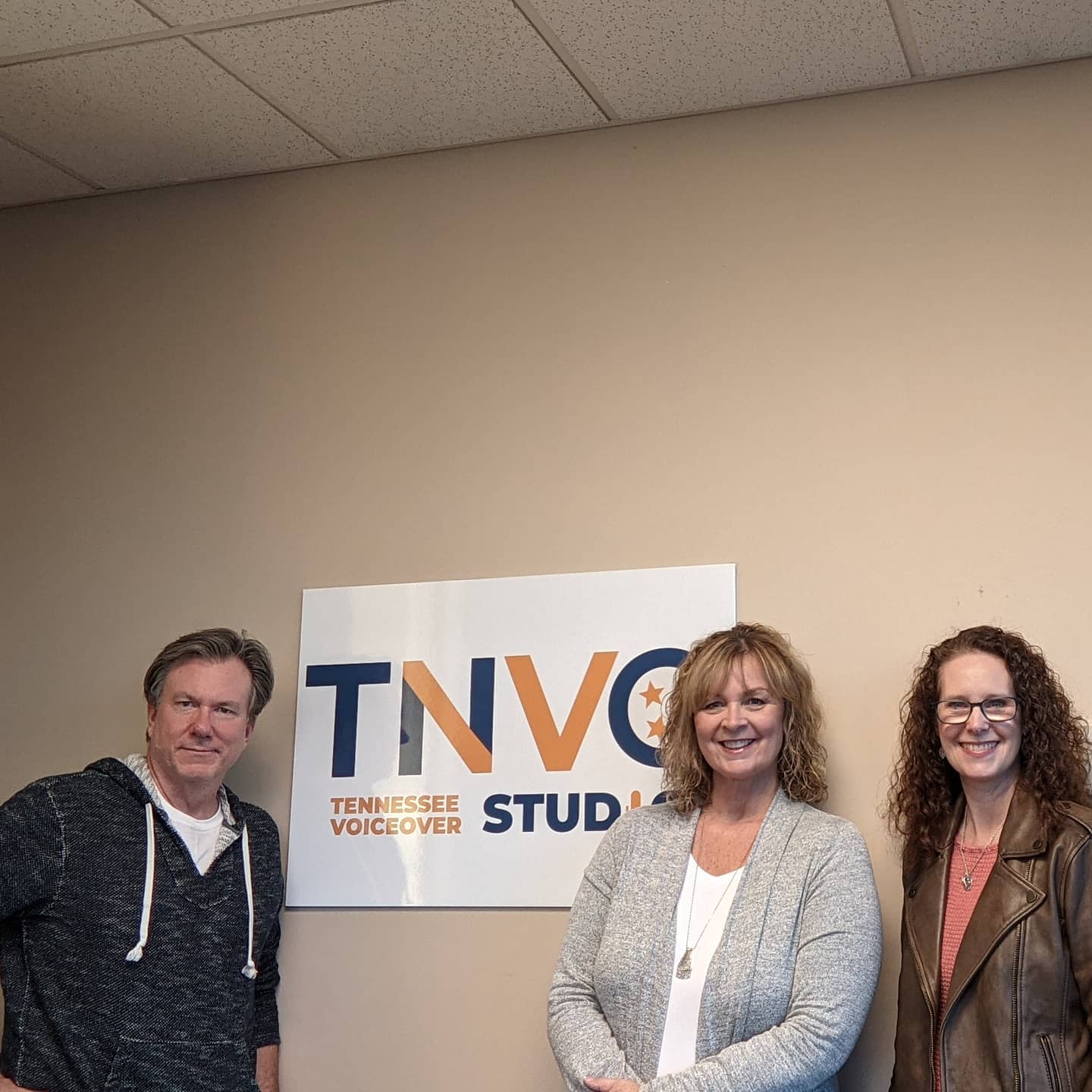 Kevin, Bobbi Maxwell and Christi Bowen at TNVO Studios.